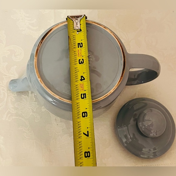 Vintage Cottagecore Waechtersbach West Germany Gray Stoneware Large Teapot - Picture 13 of 14